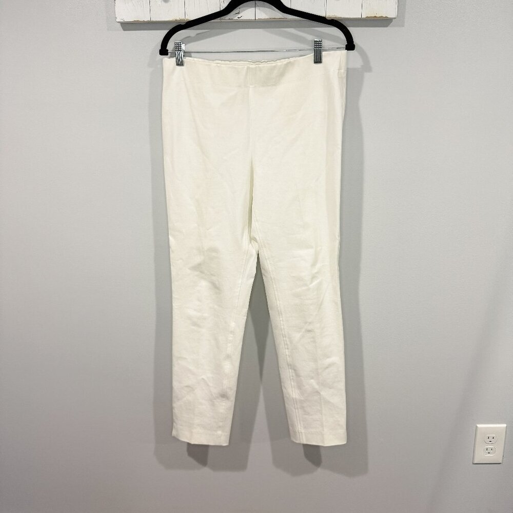 ecru Slim Tapered Pants Style 1241-DS | Cream White | Size 8